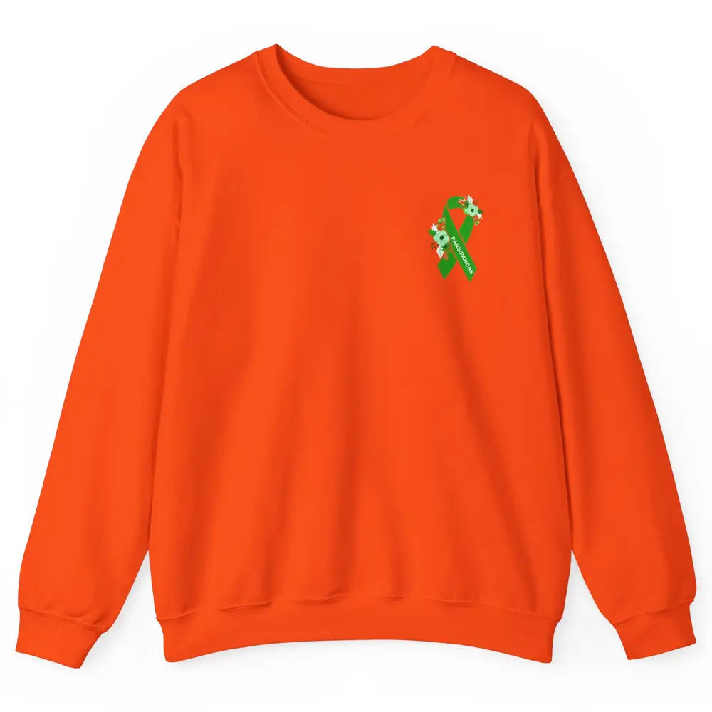 PANS/PANDAS Awareness Floral Green Ribbon Pans Disease Unisex Crewneck Sweatshirt