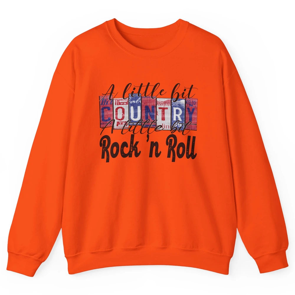Retro A Little Bit Country A Little Bit Rock n Roll Western Unisex Crewneck Sweatshirt
