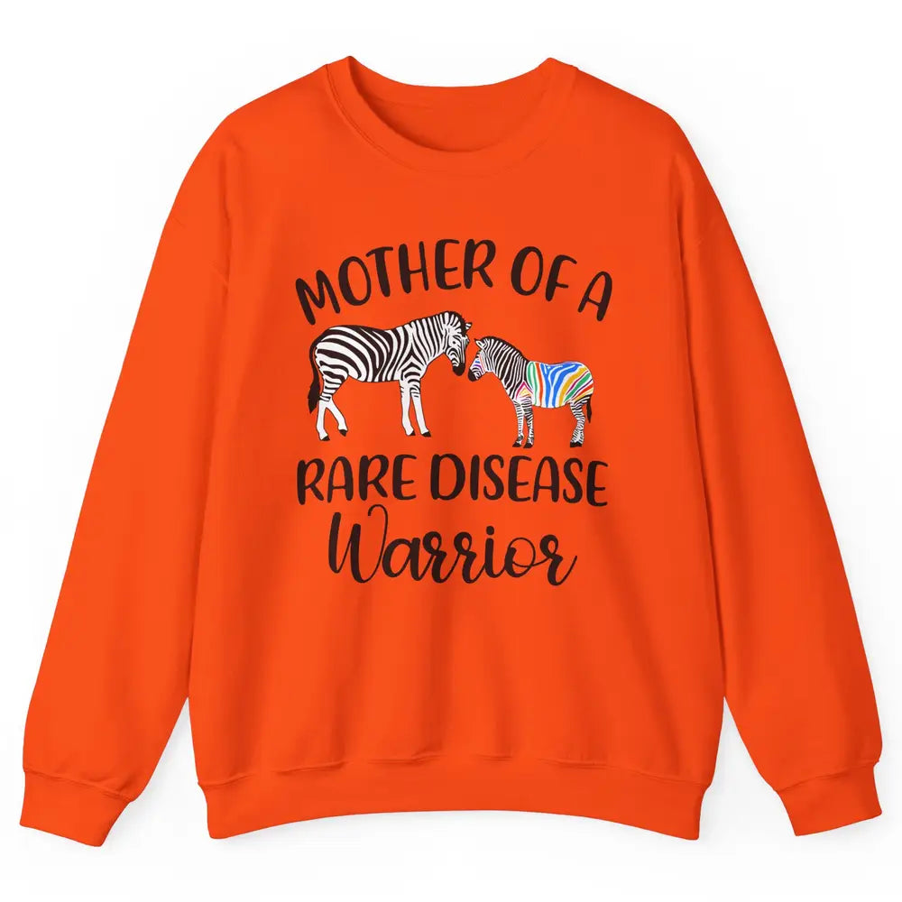 Mother Of A Rare Disease Warrior Zebra Rare Disease Mom Unisex Crewneck Sweatshirt