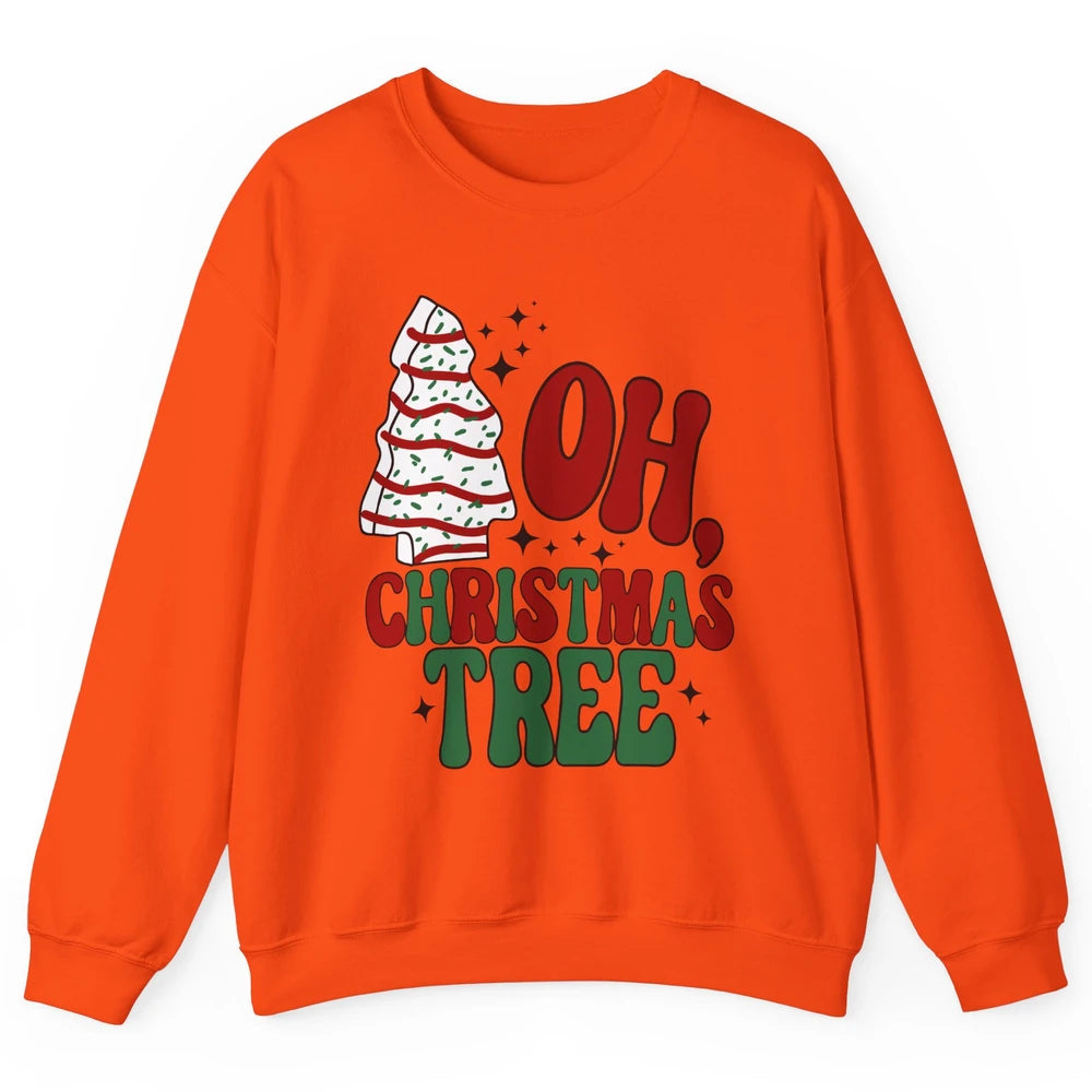 Oh Christmas Tree Cakes Tis The Season Christmas Cake Lovers Unisex Crewneck Sweatshirt