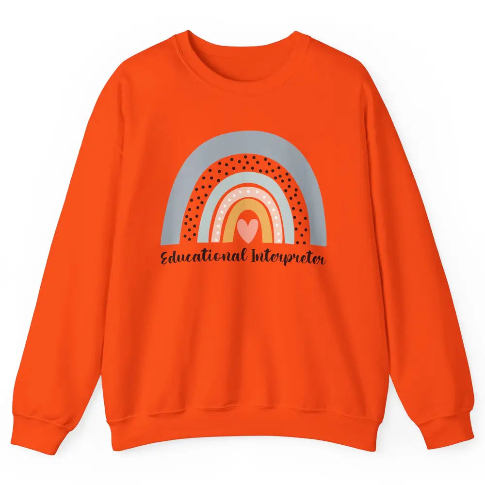 Retro Boho Rainbow Educational Interpreter Back To School Unisex Crewneck Sweatshirt