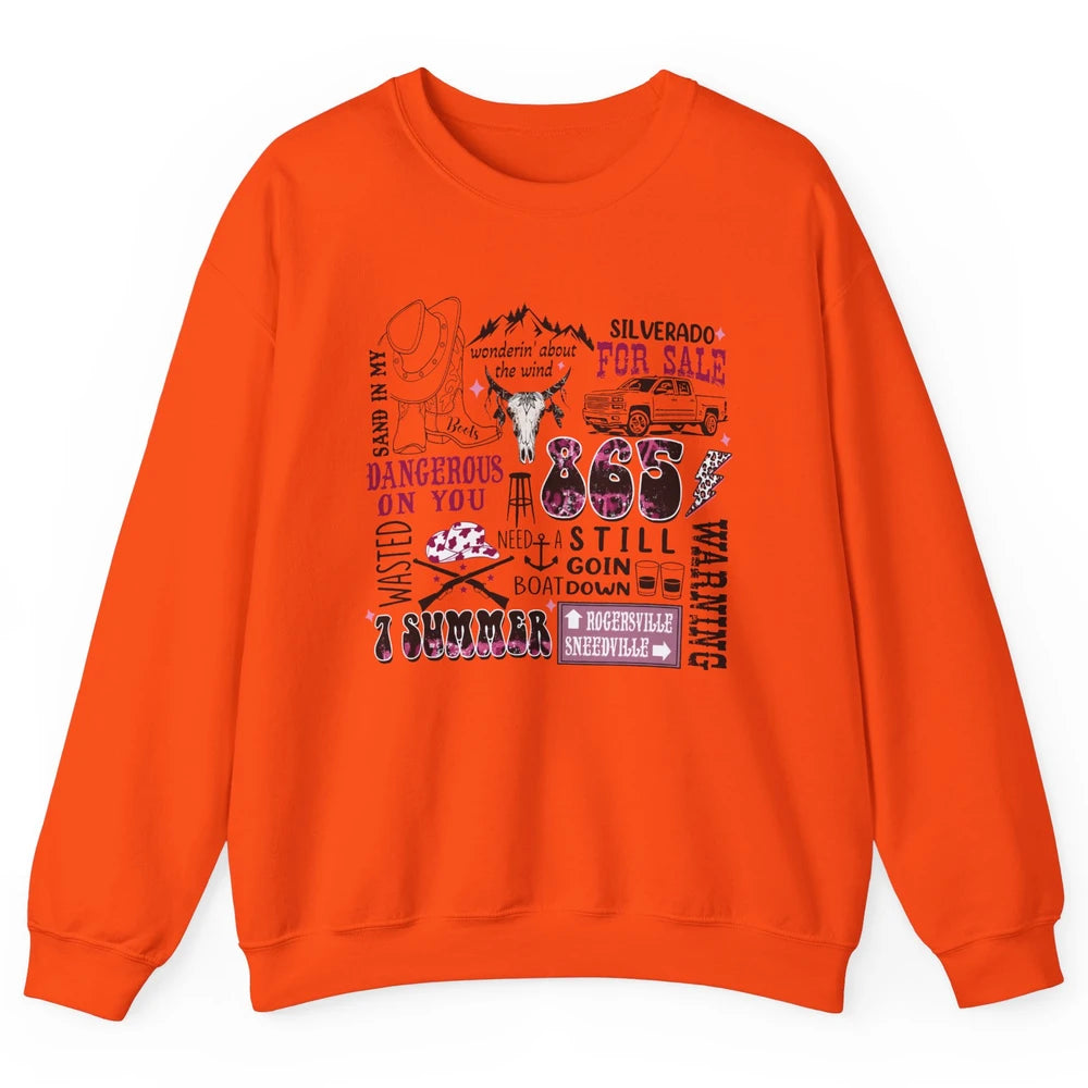 Retro Cowboy Boot Hat Sand In My Boots Western Country Music Unisex Crewneck Sweatshirt