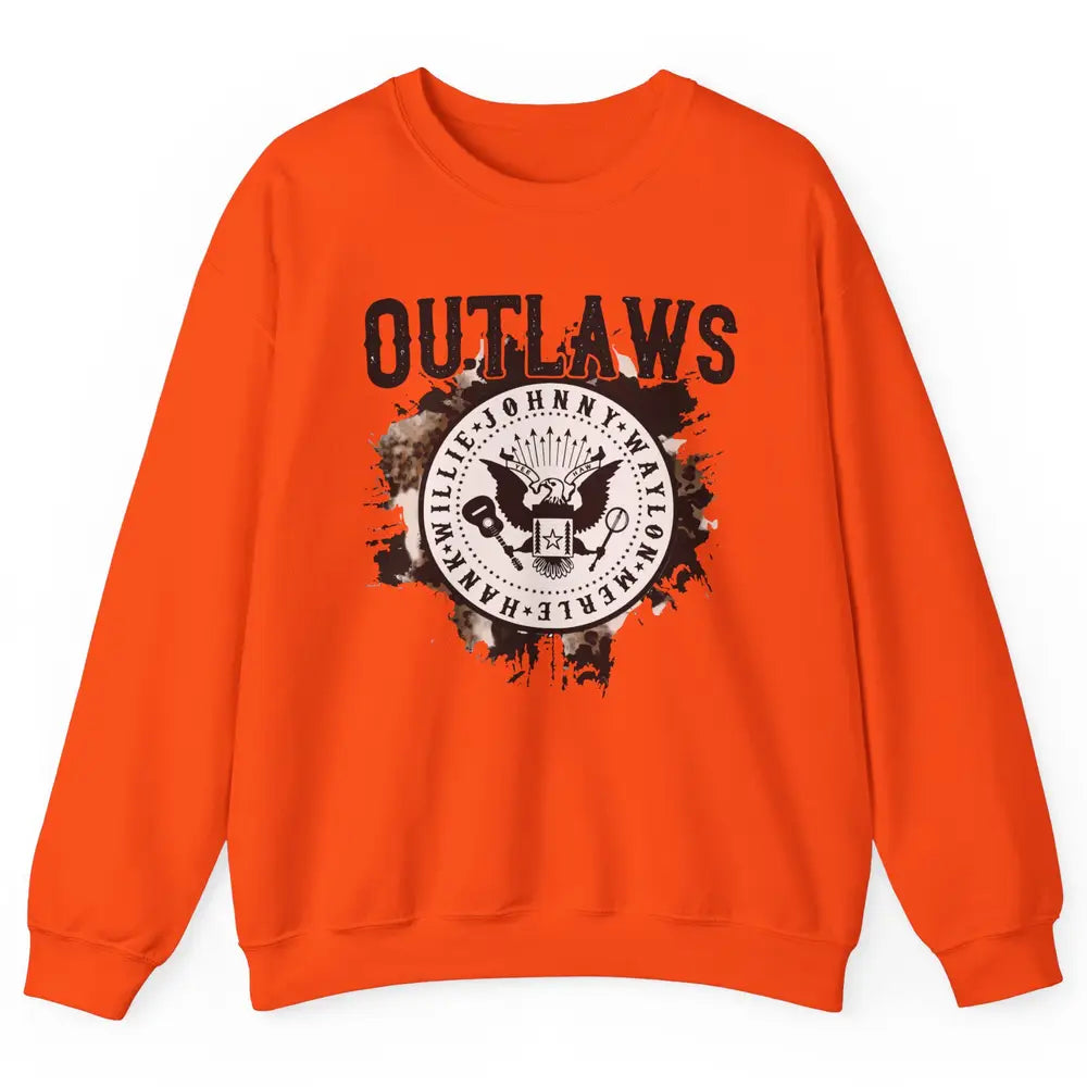 Retro Cowboy Bird Outlaws Western Country Music Cowgirl Unisex Crewneck Sweatshirt