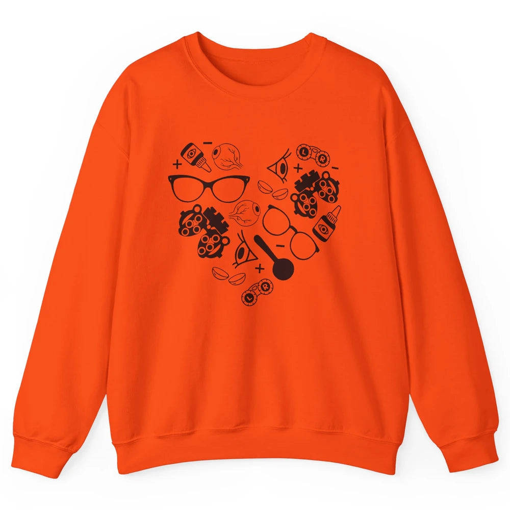 Optometry Ophthalmic Technician Symbols Heart Optician Life Unisex Crewneck Sweatshirt
