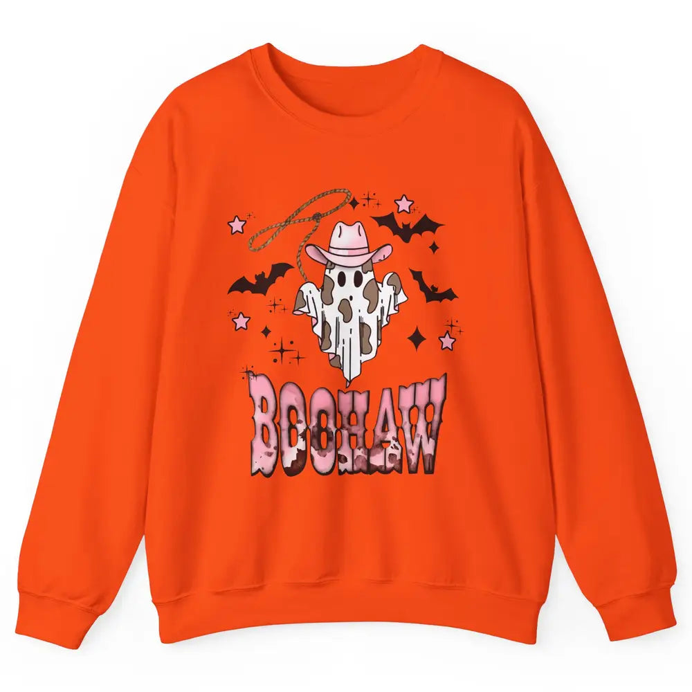 Retro Cowboy Ghost Boohaw Boot Scooting Western Halloween Unisex Crewneck Sweatshirt