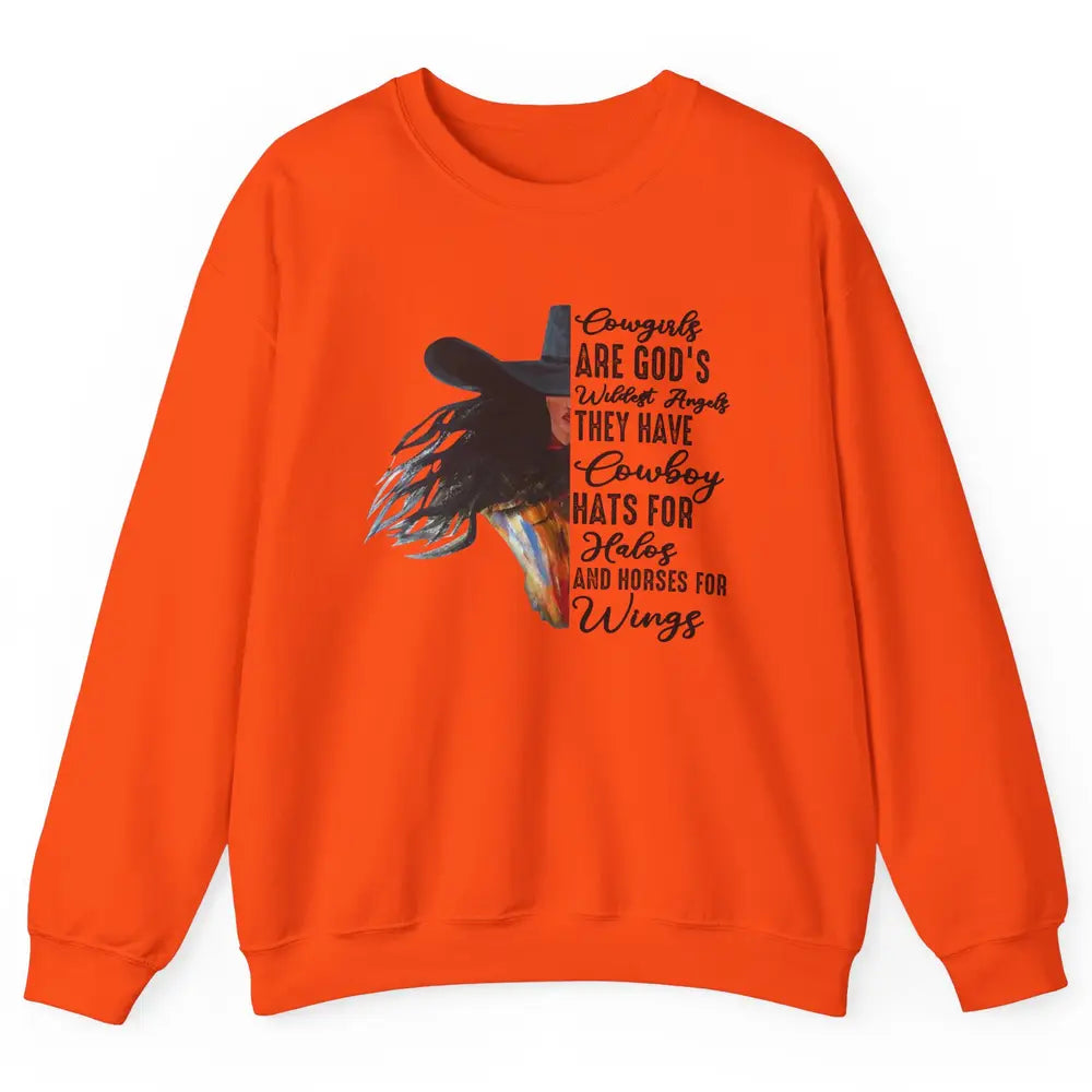 Retro Cowgirls Are God's Wildest Angel Western Country Rodeo Unisex Crewneck Sweatshirt