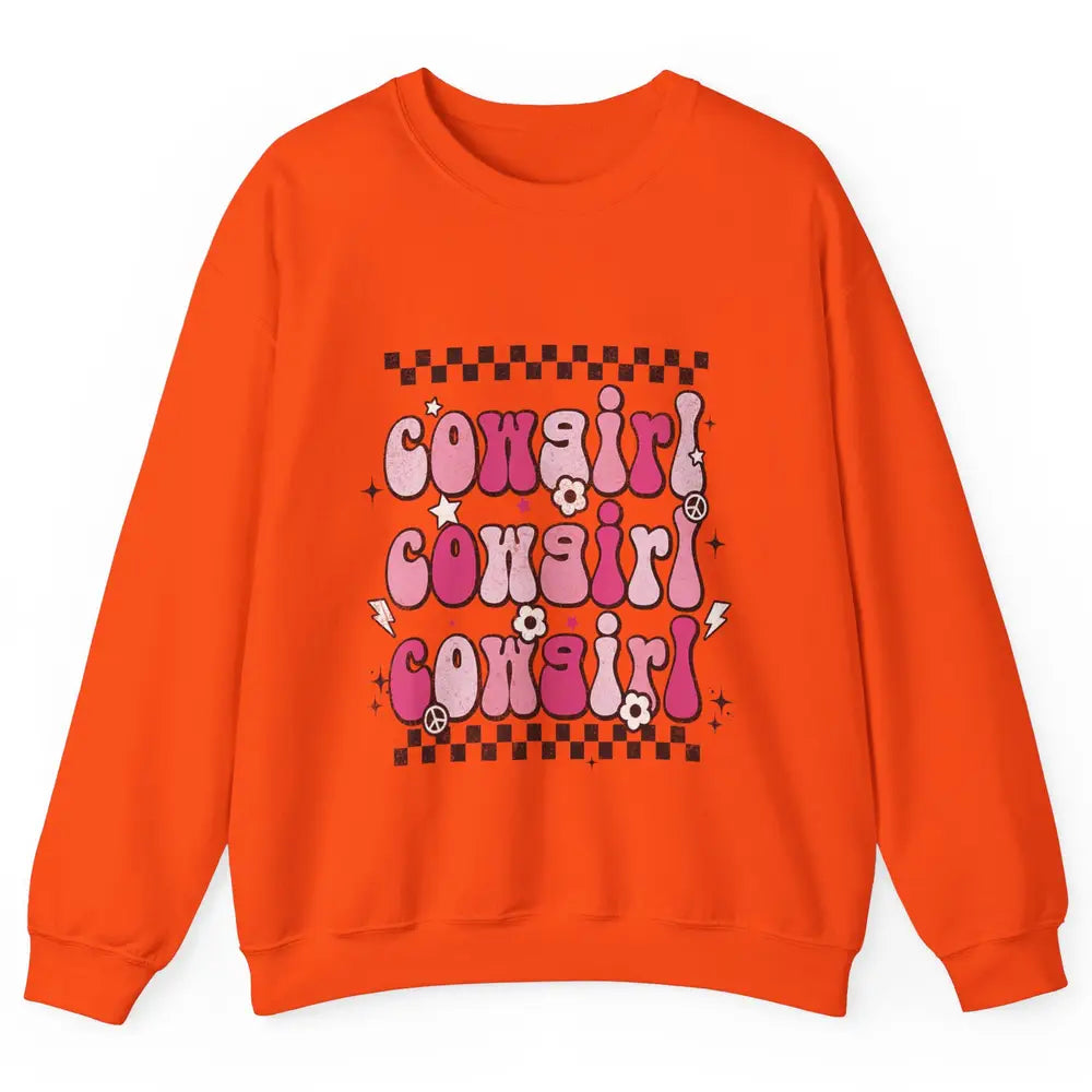 Retro Cowgirl Boho Rodeo Howdy Cowboy Texas Western Country Unisex Crewneck Sweatshirt