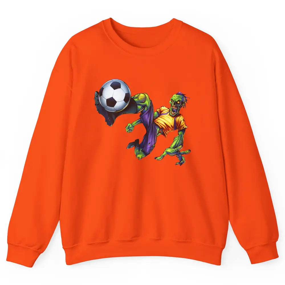 Zombie Soccer Striker Halloween Soccer Player Costume Gift Unisex Crewneck Sweatshirt