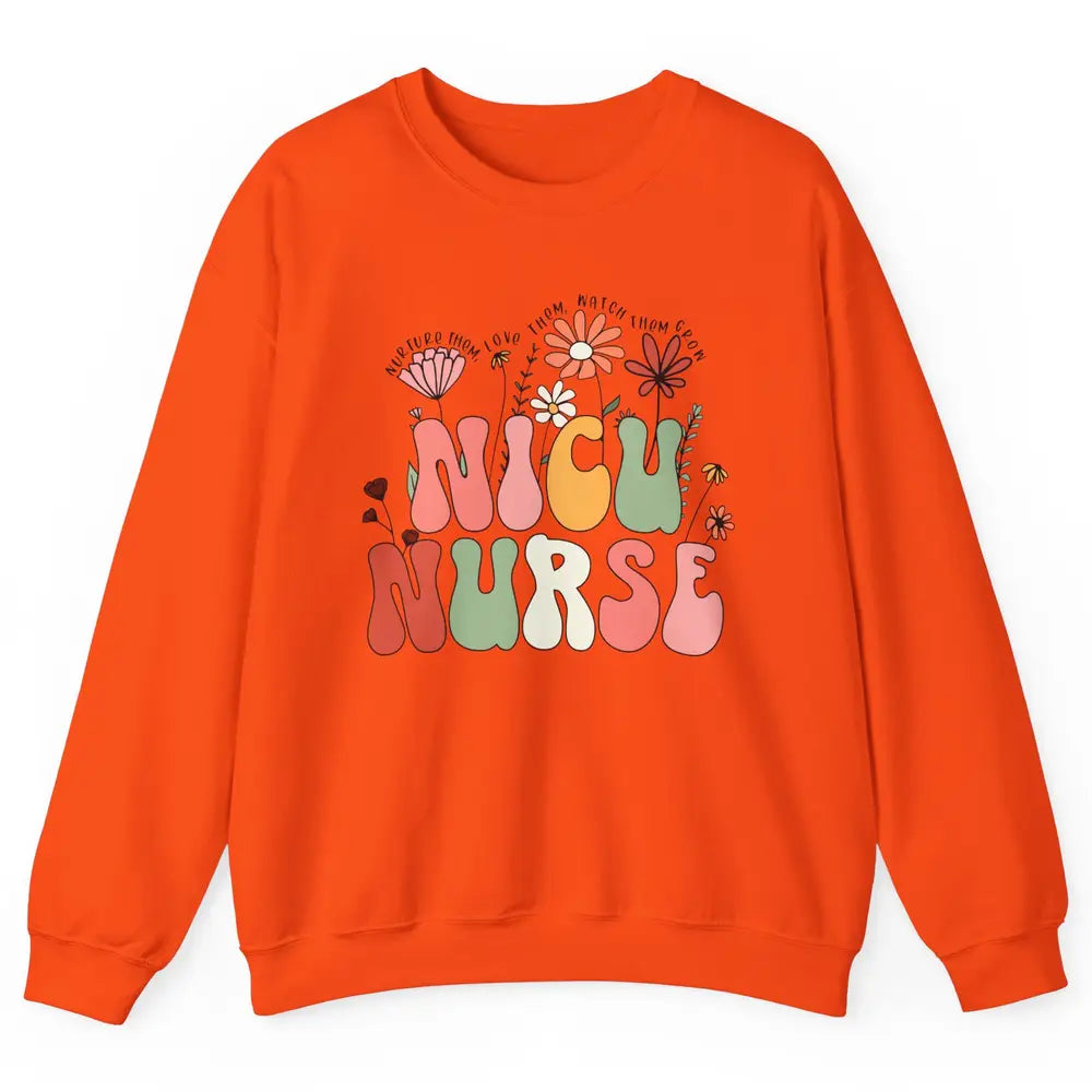 NICU Nurse Wildflower Neonatal Nurse Baby Nurse Appreciation Unisex Crewneck Sweatshirt