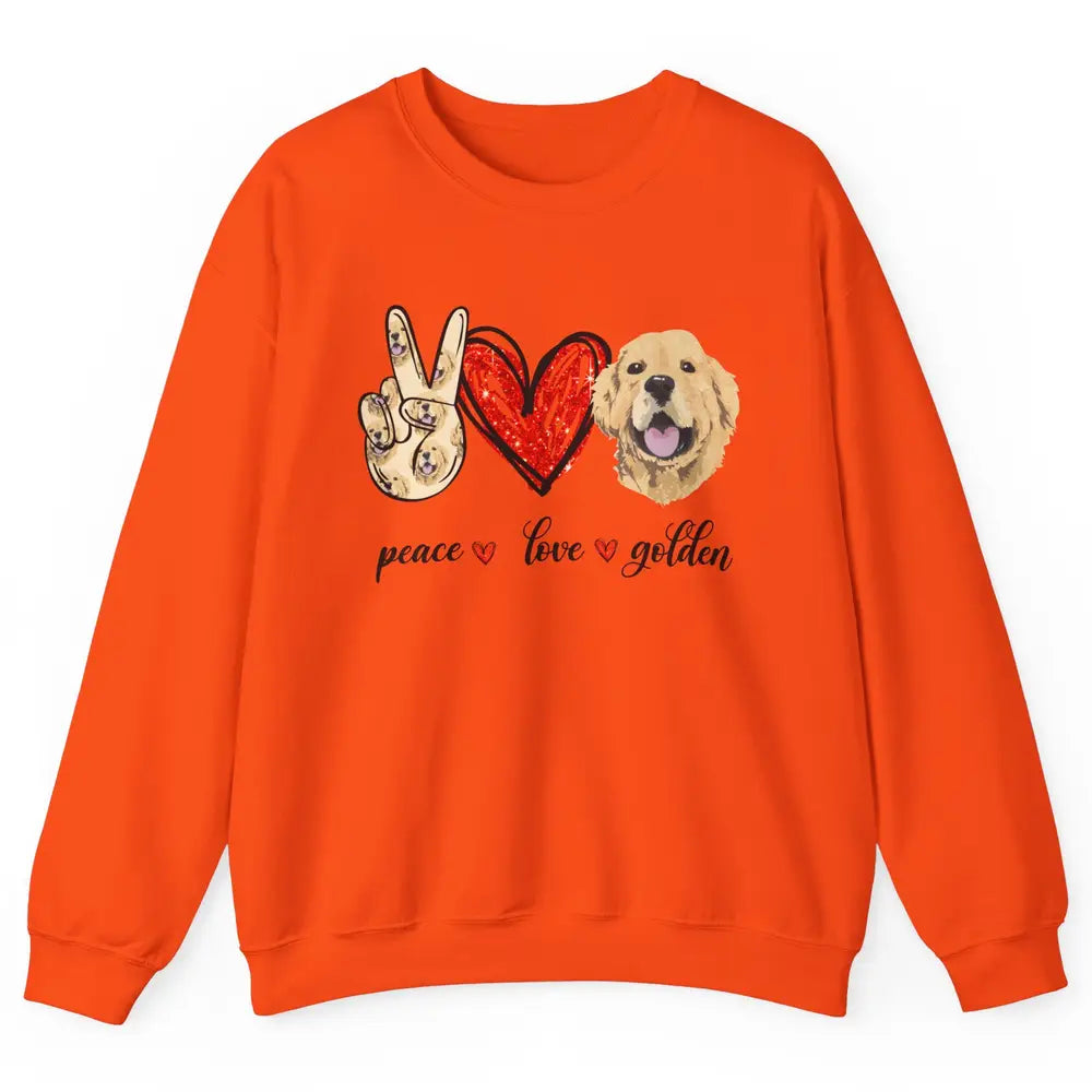 Peace Love Golden Dog Lover Golden Retriever Dad Mom Gift Unisex Crewneck Sweatshirt