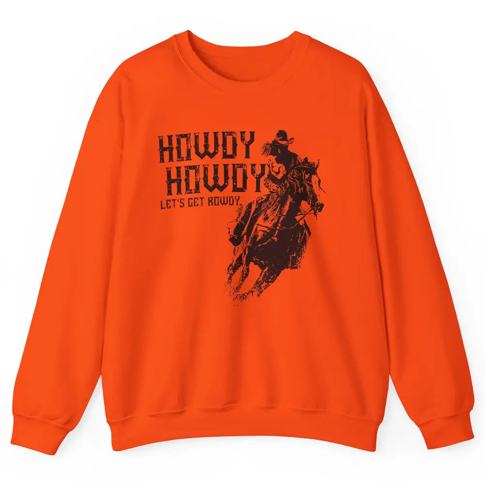 Retro Howdy Cowboy Rodeo Riding Horse Western Country Men Unisex Crewneck Sweatshirt