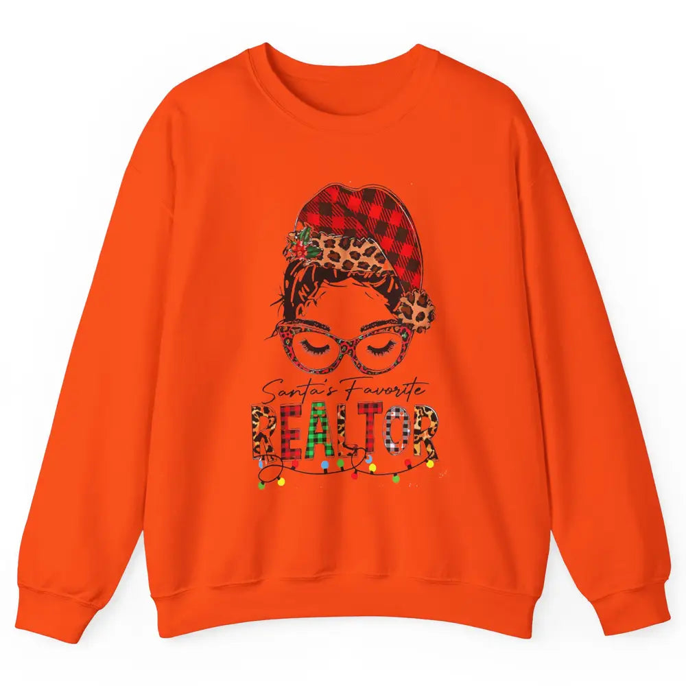 Merry Christmas Xmas Santa Messy Hair Realtor Real Estate Unisex Crewneck Sweatshirt