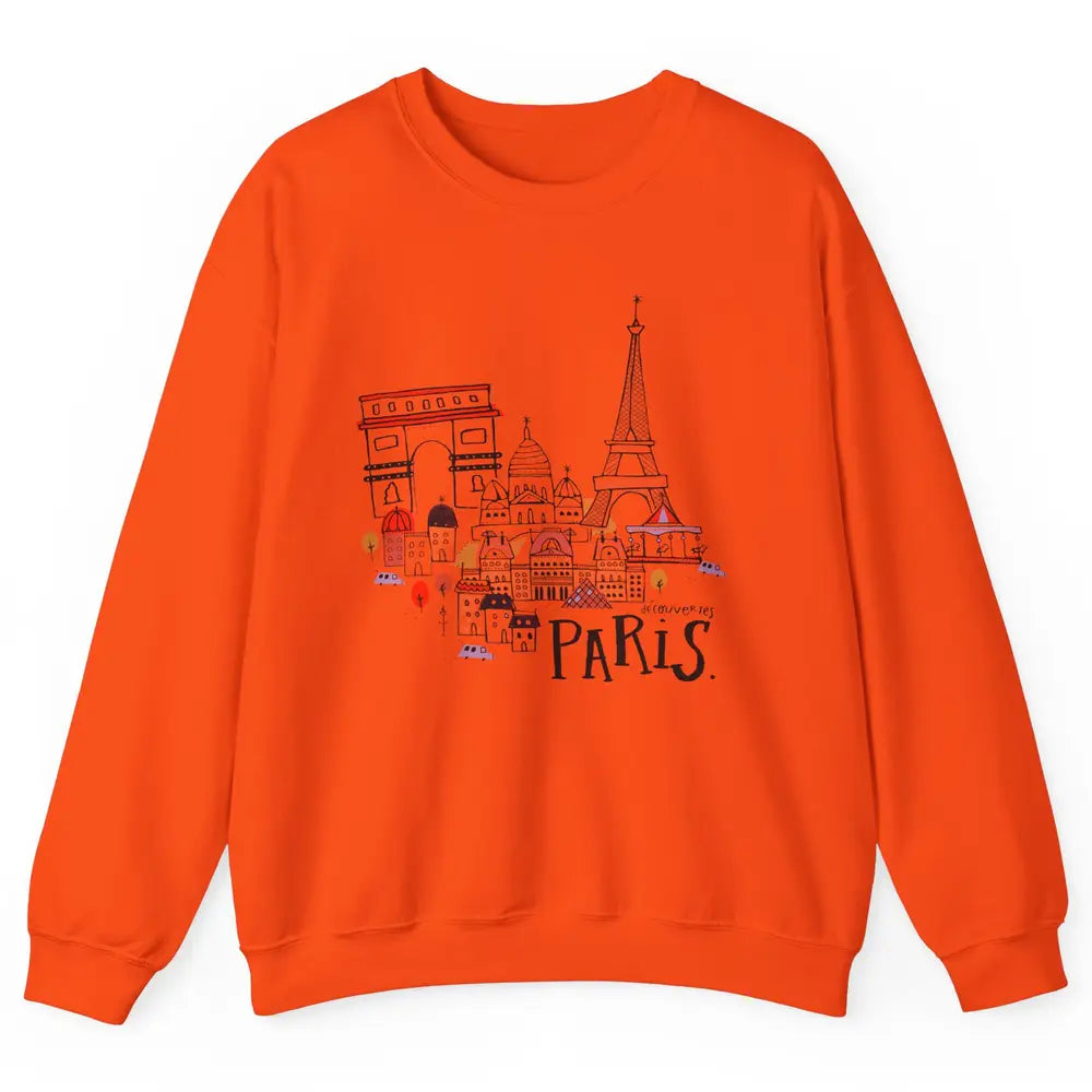 Paris Eiffel Tower Travel France Gift Paris Skyline Unisex Crewneck Sweatshirt