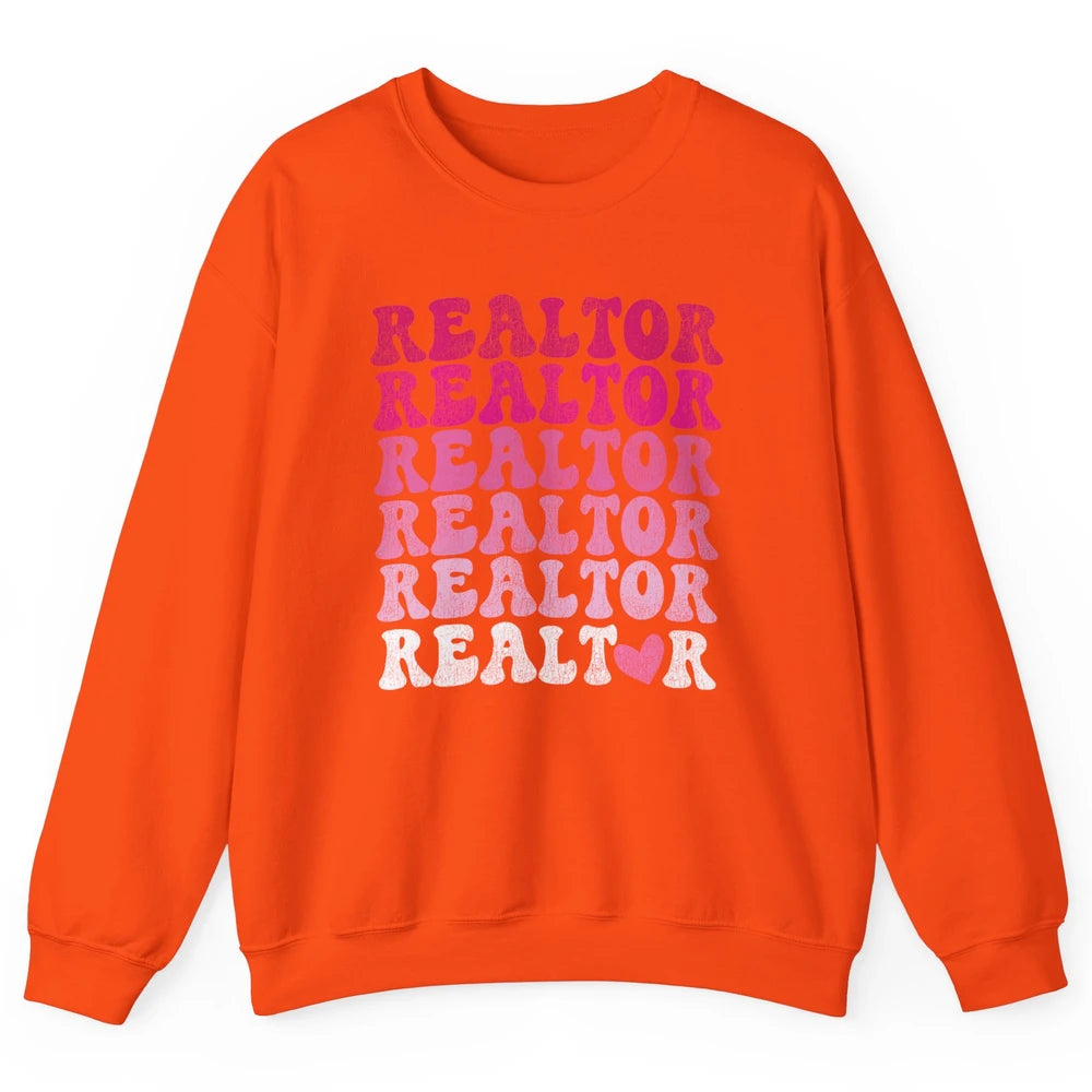 Real Estate Heart Wife Life Pink Realtor Women Close Deal Unisex Crewneck Sweatshirt