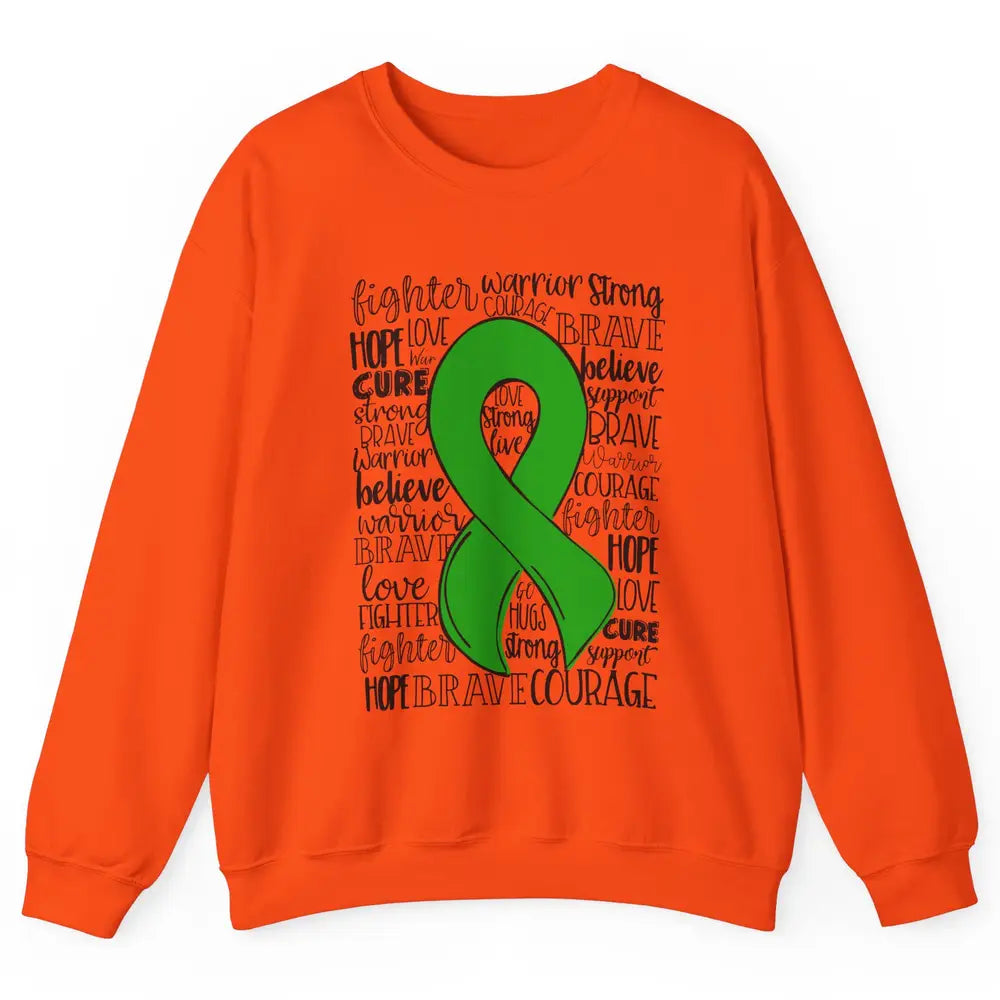 PANS/PANDAS Awareness Floral Green Ribbon Hope Love Cure Unisex Crewneck Sweatshirt