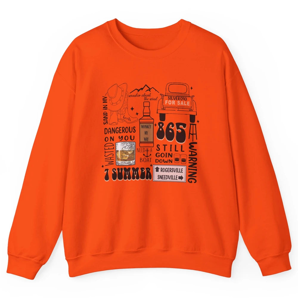 Retro Cowboy Boot Hat Sand In My Boots Western Country Music Unisex Crewneck Sweatshirt