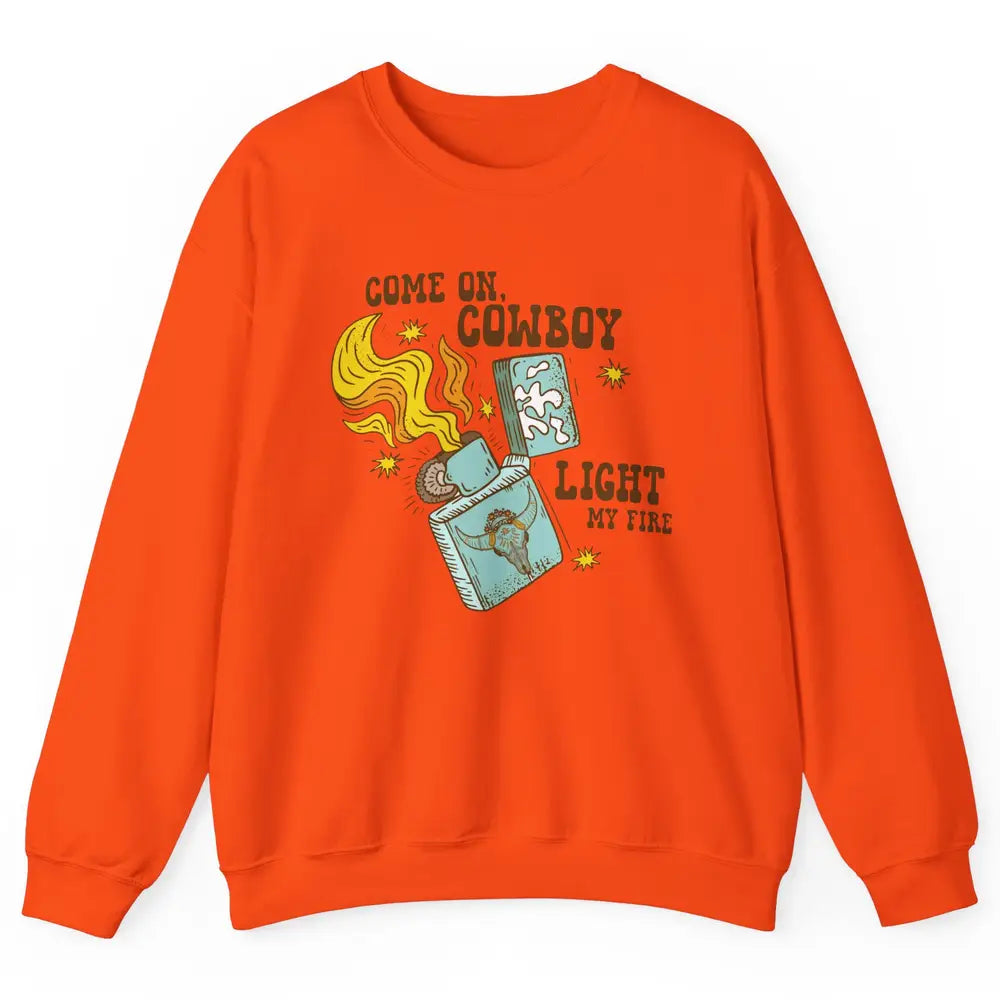 Retro Cowgirl Just Smile And Say God Bless Western Desert Unisex Crewneck Sweatshirt