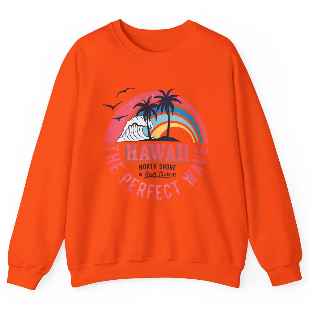 Retro Hawaii North Shore Surf Club Beach Palms Vintage 1980s Unisex Crewneck Sweatshirt