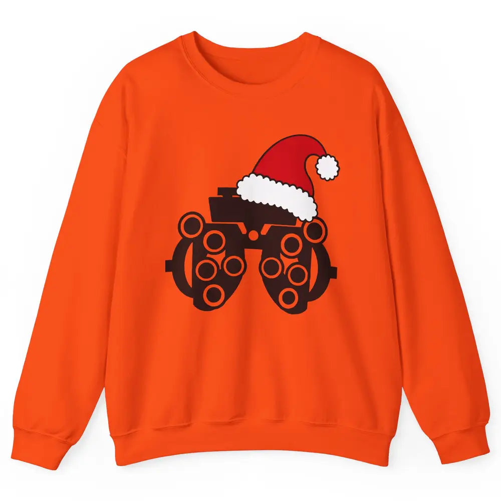 Phoropter Santa Hat Optometrist Christmas Ophthalmic Tech Unisex Crewneck Sweatshirt