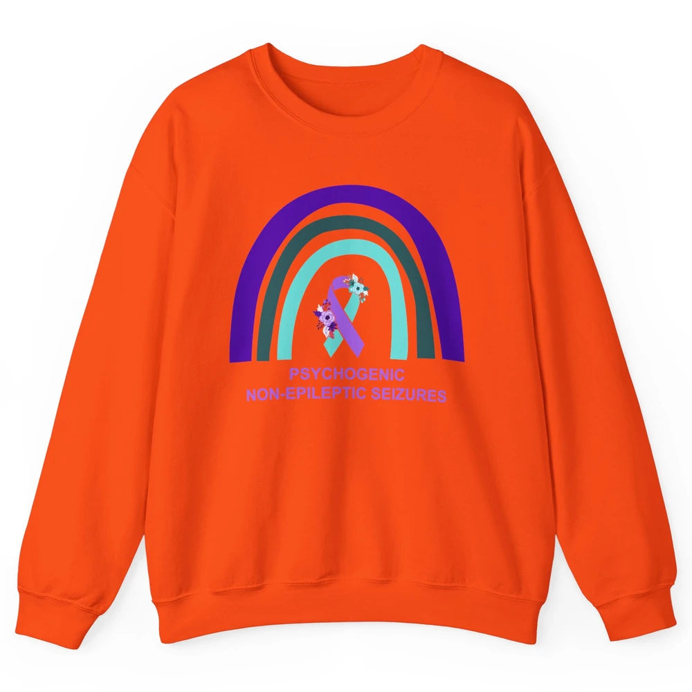Psychogenic Non-epileptic Seizures PNES Purple Teal Rainbow Unisex Crewneck Sweatshirt