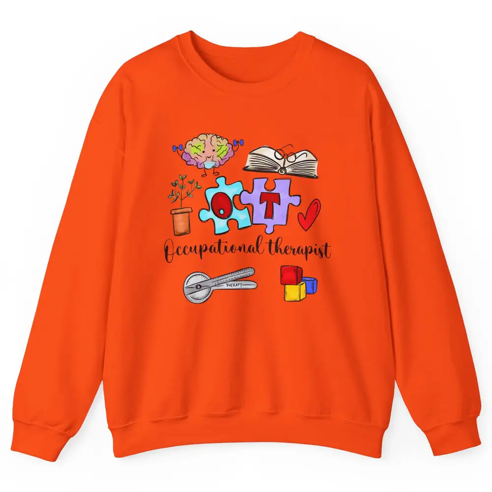 Occupational Therapist Symbols Hand Drawn OT Appreciation Unisex Crewneck Sweatshirt