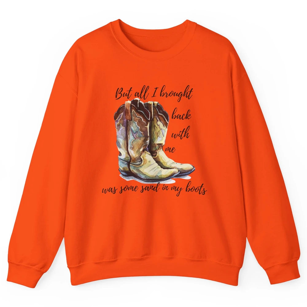 Retro Leopard Sand In My Boot Western Country Cowgirl Cowboy Unisex Crewneck Sweatshirt