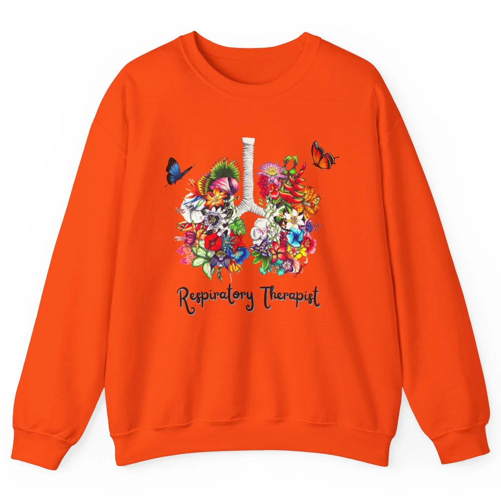 Respiratory Therapy Floral Lung Respiratory Therapist Gift Unisex Crewneck Sweatshirt