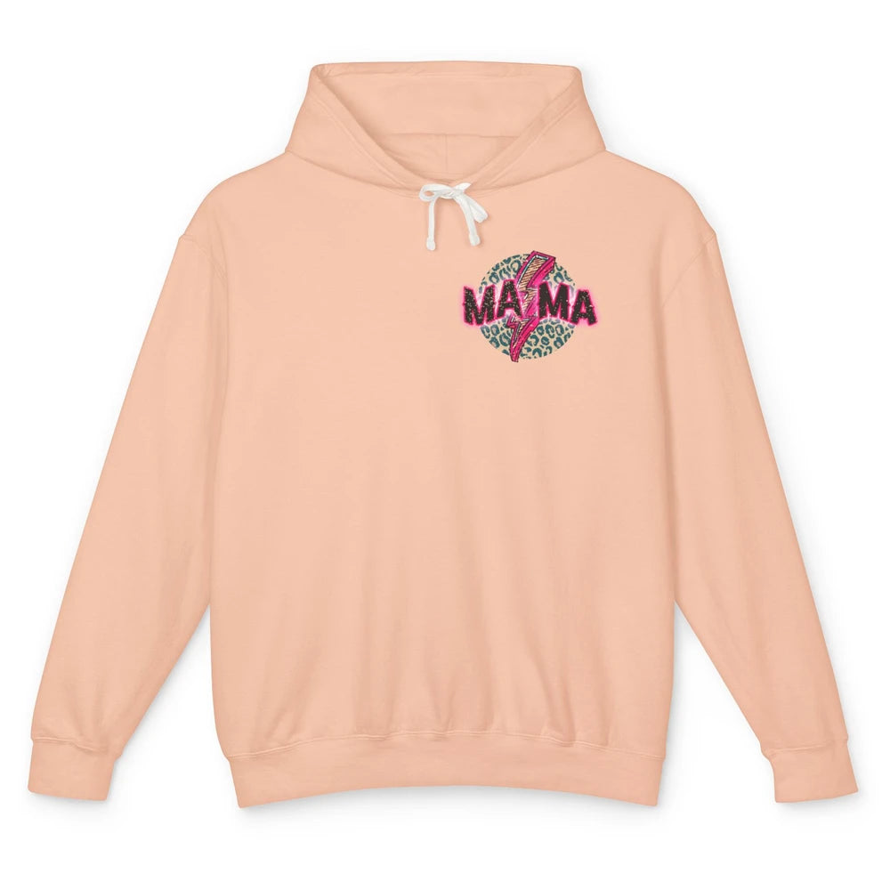 Retro Mama Leopard Pink Lightning Bolt Western Country Mama Unisex Lightweight Hoodie