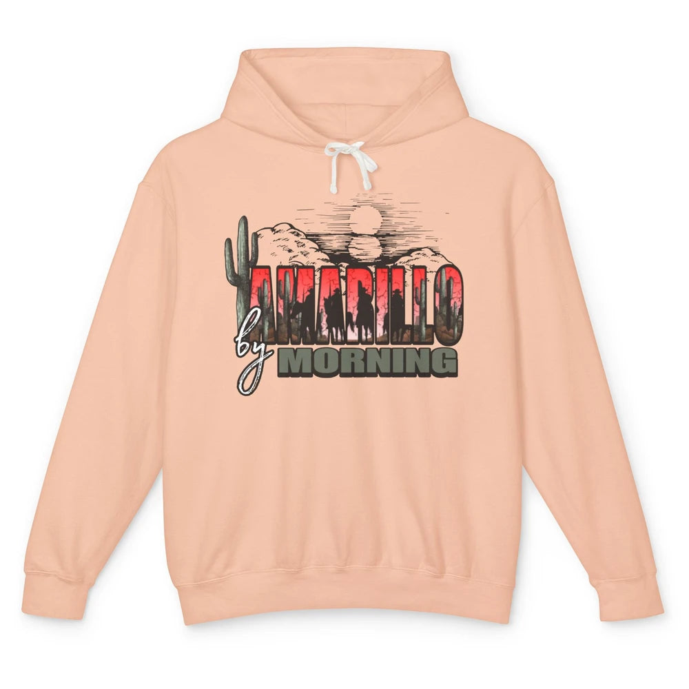 Retro Desert Sunset Amarillo By Morning Western Cowboy Unisex Lightweight Hoodie