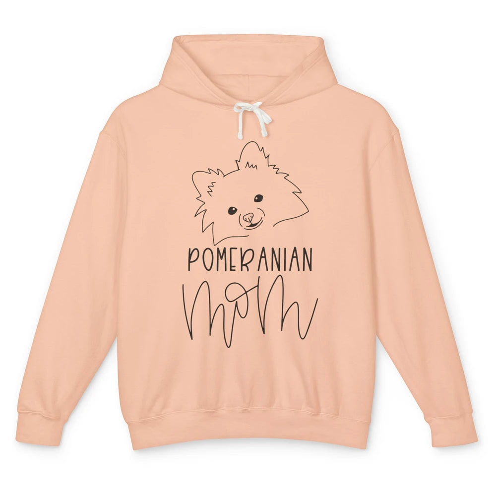 Pomeranian Mom Hand Drawing Pomeranian Mom Dog Lady Gift Unisex Lightweight Hoodie