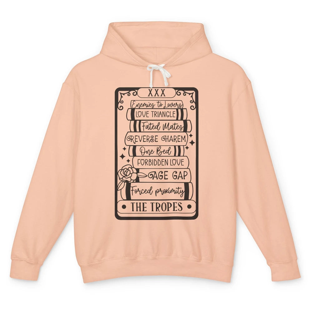 Retro Book Tropes The Tropes Tarot Card Halloween Readers Unisex Lightweight Hoodie