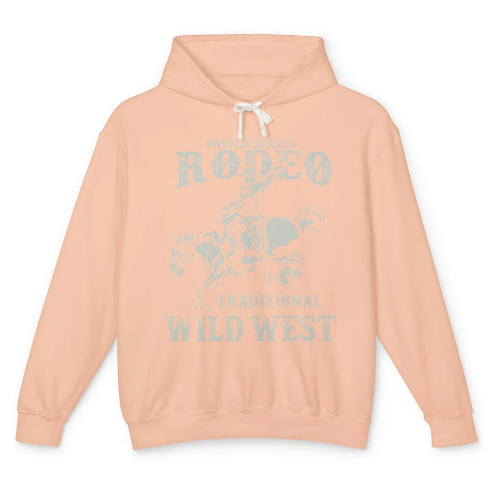 Retro Cowboy US Rodeo Traditional Wild West Western Cowgirl Unisex Lightweight Hoodie