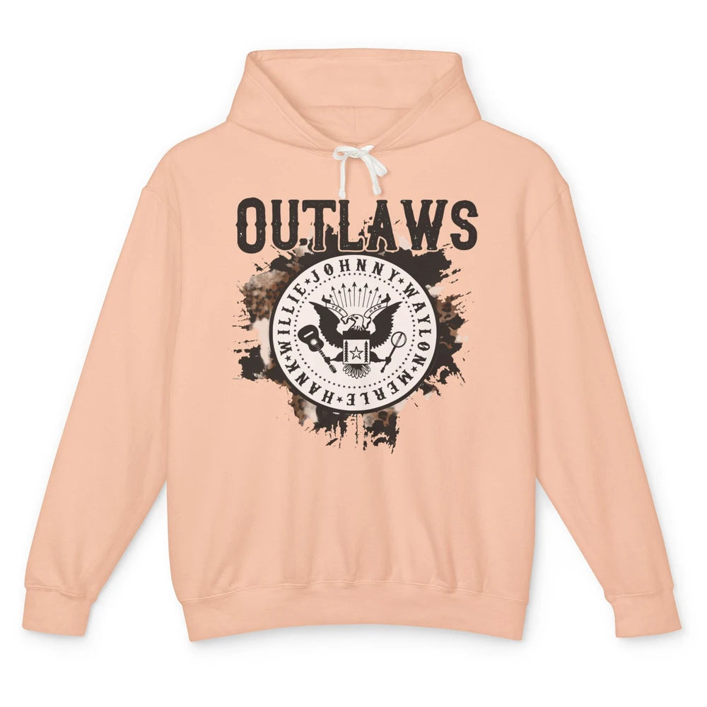 Retro Cowboy Bird Outlaws Western Country Music Cowgirl Unisex Lightweight Hoodie