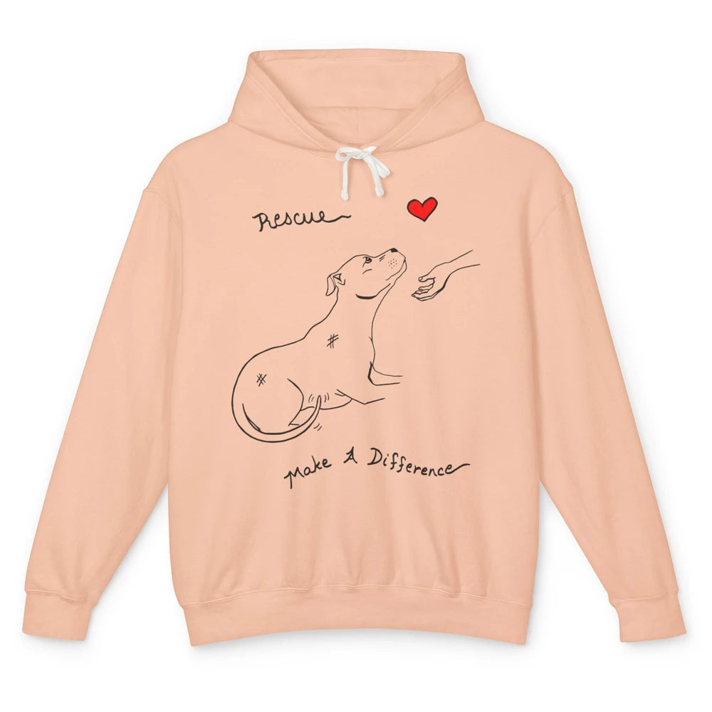 Pitbull Dog Rescue Adopt Dont Shop Foster Animal Pet Rescuer Unisex Lightweight Hoodie