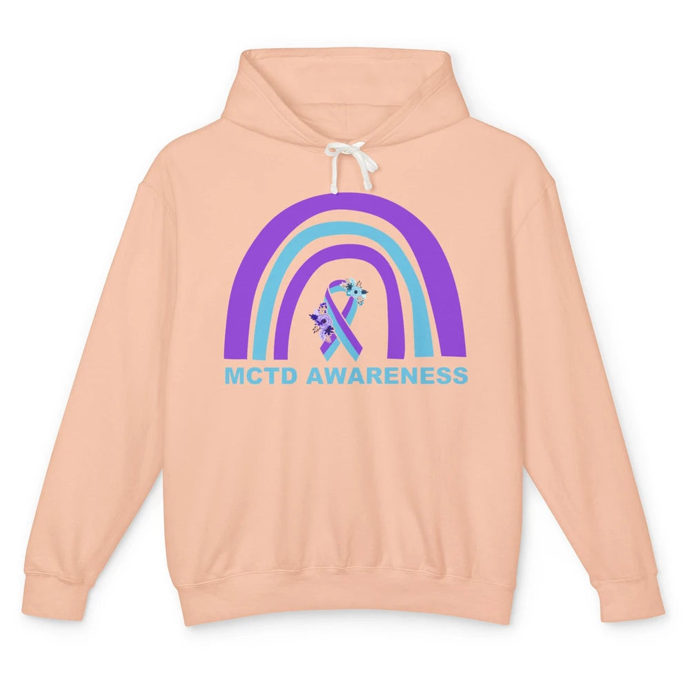 Mixed Connective Tissue Disease Awareness MCTD Floral Ribbon Unisex Lightweight Hoodie