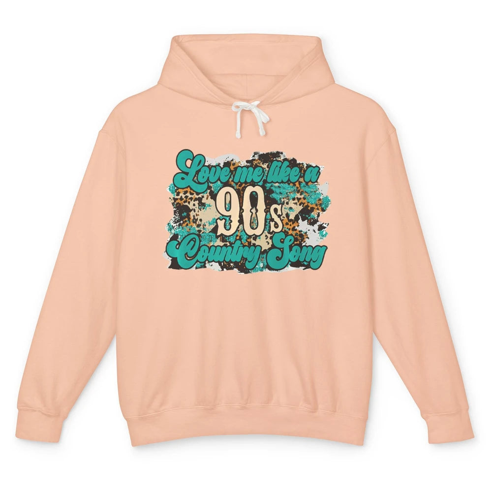 Retro Leopard Love Me Like 90s Song Texas Western Country Unisex Lightweight Hoodie