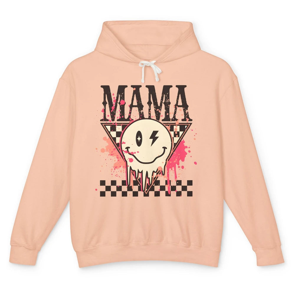 Retro Mama Lightning Bolt Smiling Face Western Mothers Day Unisex Lightweight Hoodie