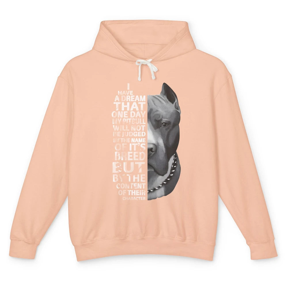 Pitbull Not Judged By The Name Of Its Breed Pittie Mom Dad Unisex Lightweight Hoodie