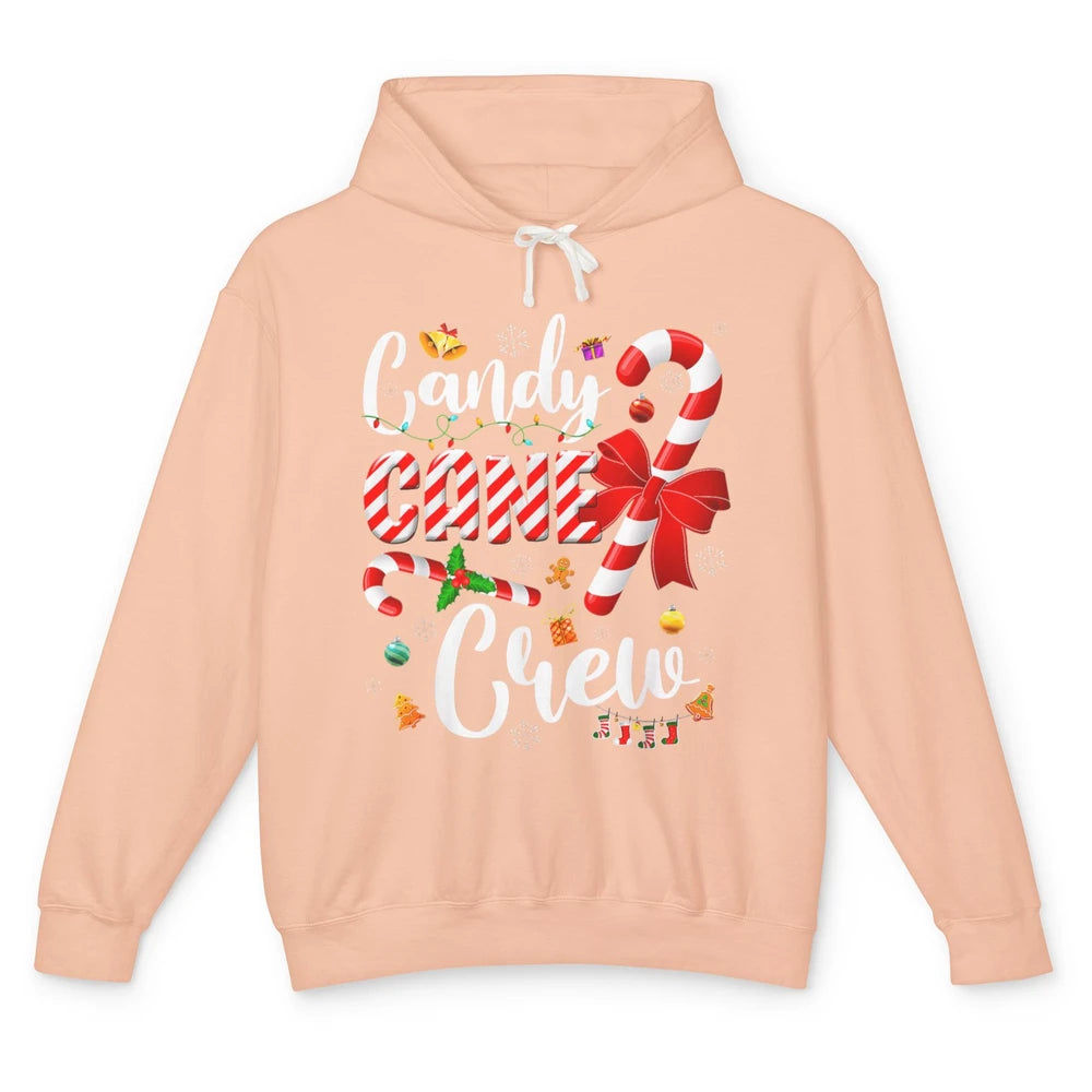 Merry Christmas Sweet Candy Cane Crew Xmas Tree Lights Santa Unisex Lightweight Hoodie
