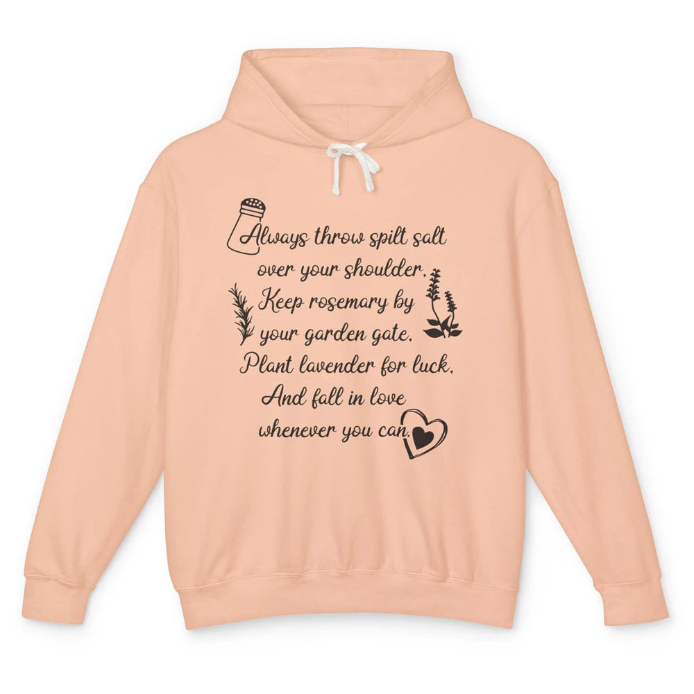 Practical Magic Witch Salt Rosemary Lavender Love Gardening Unisex Lightweight Hoodie