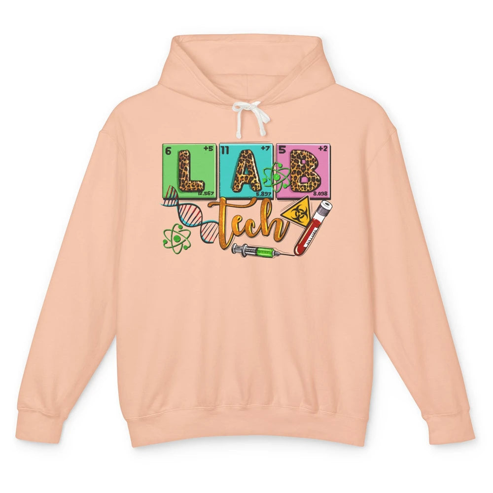 Peace Love Lab Tech Laboratory Technician Medical Lab Gift Unisex Lightweight Hoodie