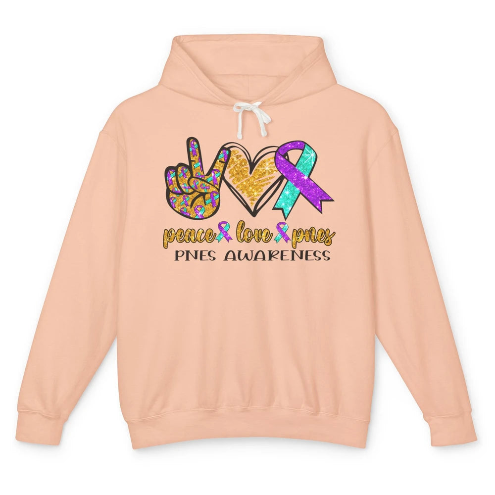 Psychogenic Non-epileptic Seizures Peace Love PNES Ribbon Unisex Lightweight Hoodie