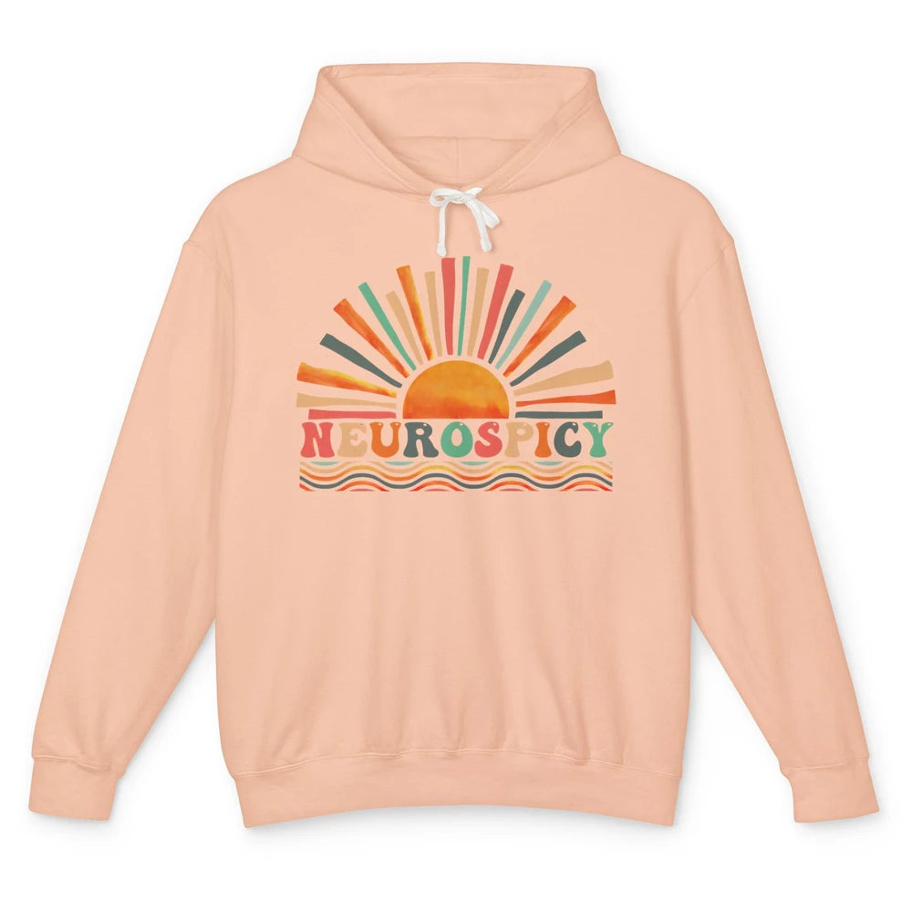 Retro Neurospicy Funny ADHD Neurodiversity Autism Awareness Unisex Lightweight Hoodie