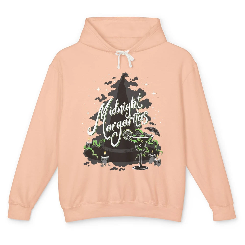 Midnight Margaritas Witch Hat Wine Halloween Spooky Party Unisex Lightweight Hoodie