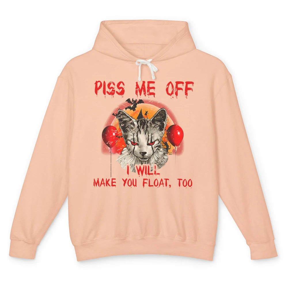 Retro Horror Cat Clown Piss Me Off Float Halloween Costume Unisex Lightweight Hoodie