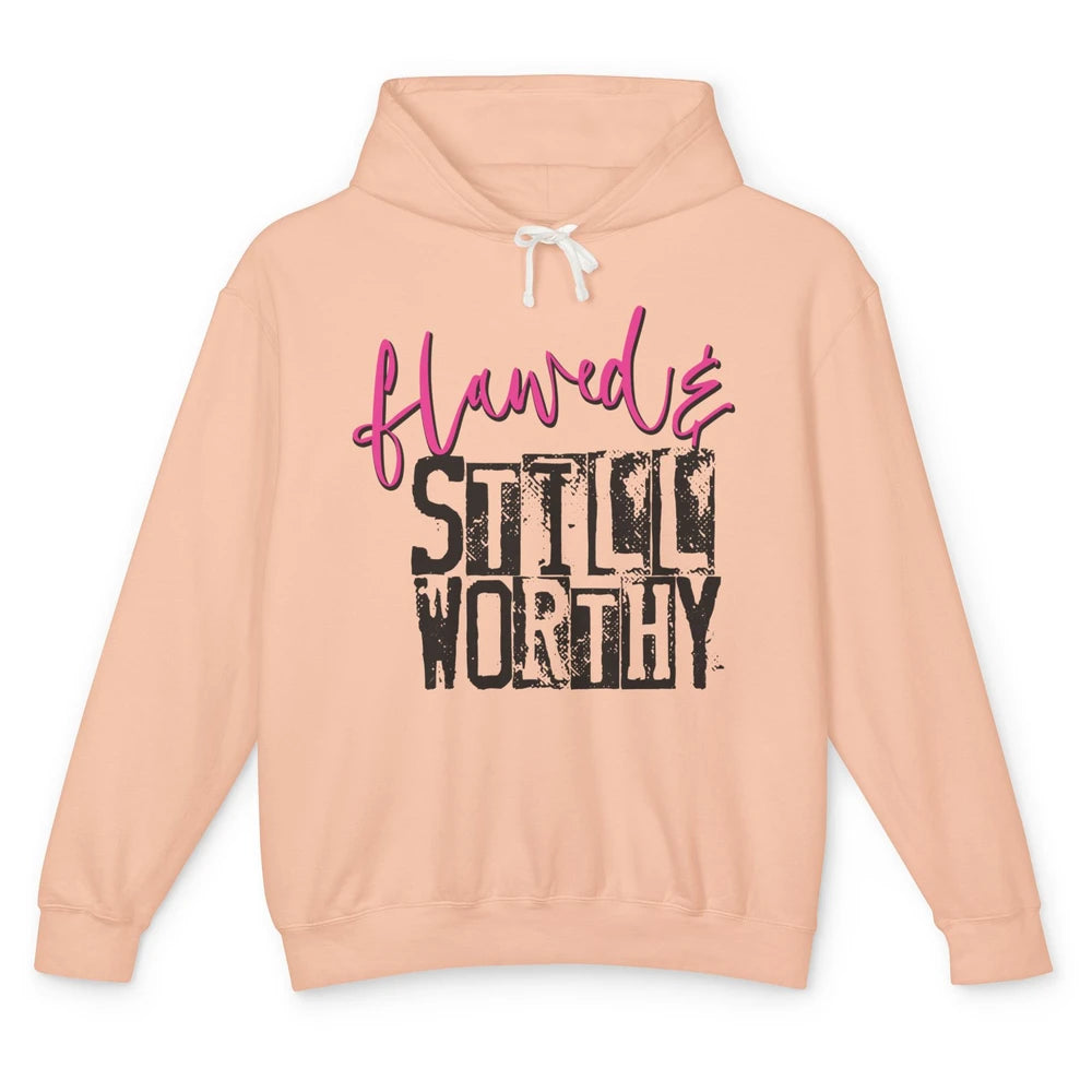 Retro Flawed But Still Worthy Bible Christian Religious Unisex Lightweight Hoodie