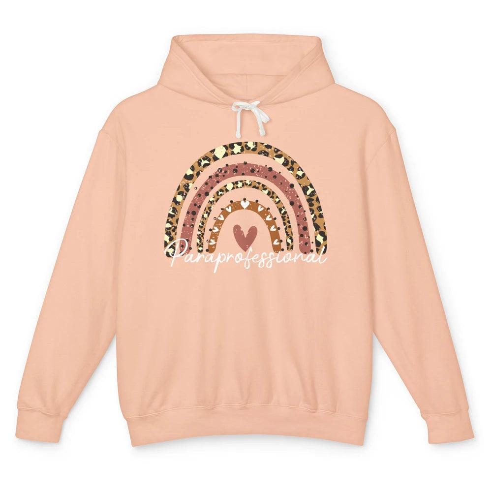 Retro Paraprofessional Life Rainbow Leopard Para Teacher Unisex Lightweight Hoodie