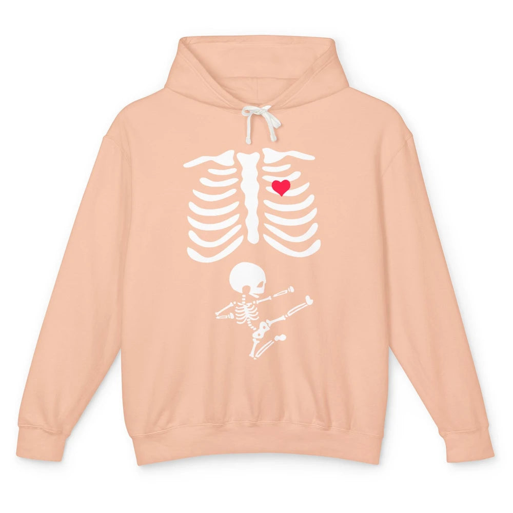 Pregnant Halloween Skeleton Naughty Baby Boy Pumpkin Costume Unisex Lightweight Hoodie