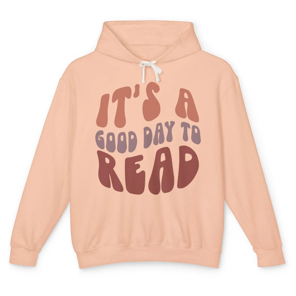 Retro It's A Good Day To Read Books Nerd Librarian Reading Unisex Lightweight Hoodie