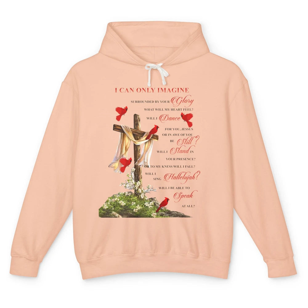 Jesus Cross Cardinals I Can Imagine Christian Religious Unisex Lightweight Hoodie